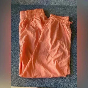 Fabletics ultra high wasted piped nylon pants womens medium pink NWT